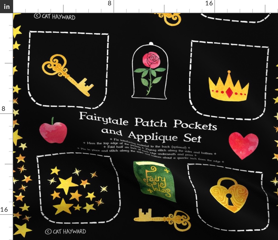 Fairytale patch pockets and applique cut-n-sew set