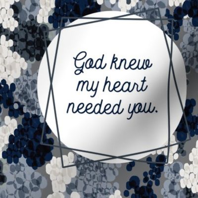 9" square: god knew my heart needed you // navy champagne fizz on charcoal