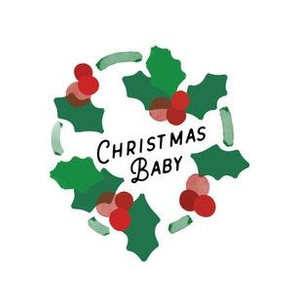 6" square: christmas baby wreath