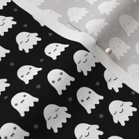 Kawaii love ghosts and stars halloween fright night horror lovers design gender neutral monochrome black and white