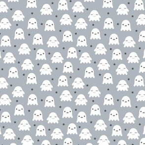 Kawaii love ghosts and stars halloween fright night horror lovers design gender neutral cool gray
