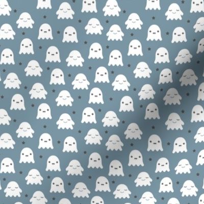 Kawaii love ghosts and stars halloween fright night horror lovers design gender neutral cool blue