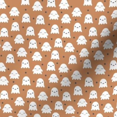 Kawaii love ghosts and stars halloween fright night horror lovers design gender neutral burnt orange
