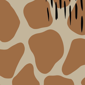 Giraffe Animal Print Abstract - Caramel & Beige