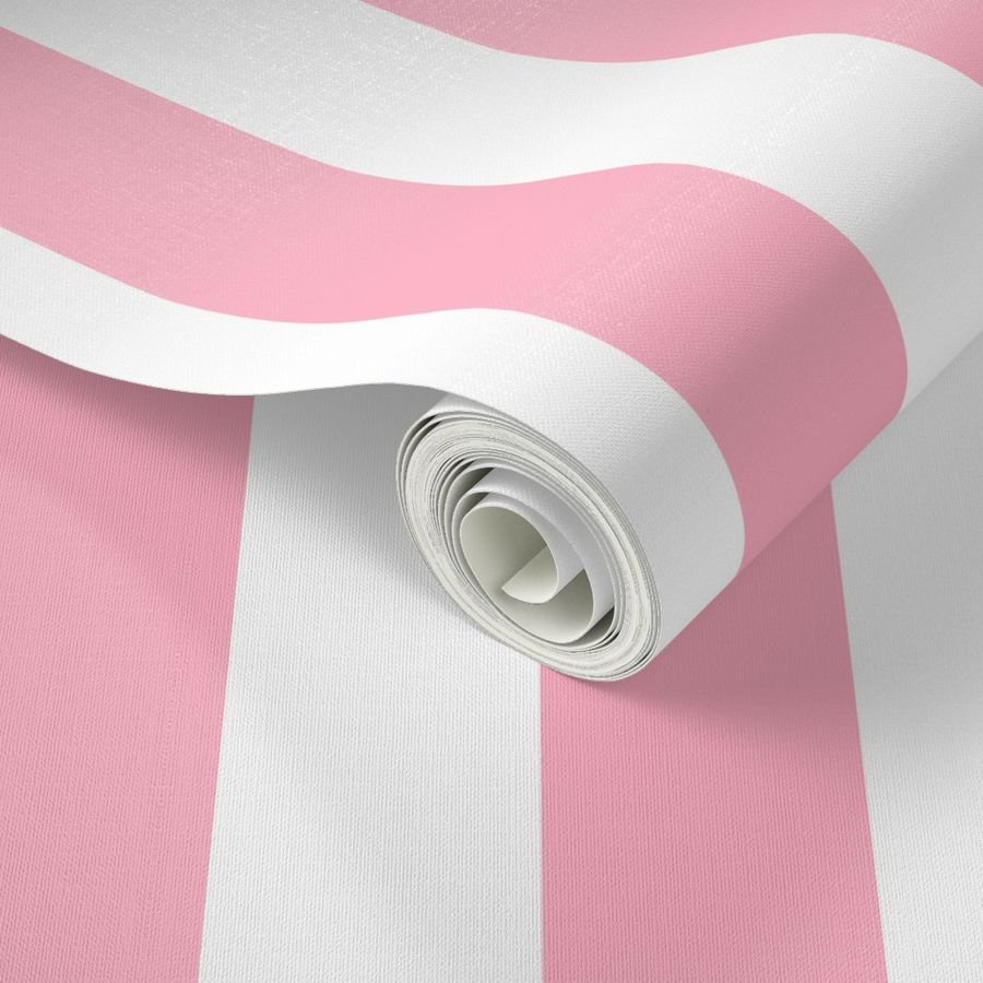 Palm Beach Pink Vertical Tent Stripes Wallpaper | Spoonflower