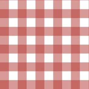 Gingham Red and white