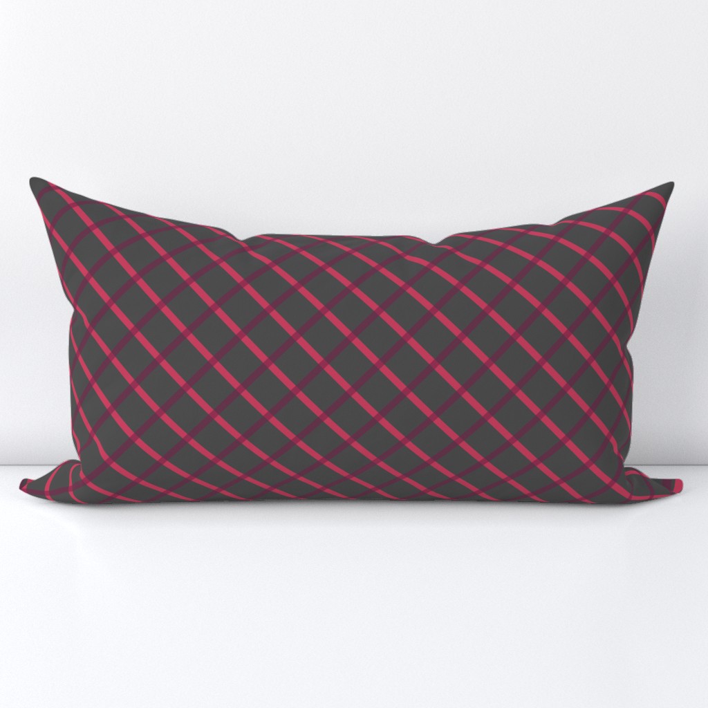 Plaid Metallic Red and charcoal