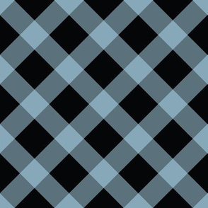 Diagonal Plaid Black and blue 