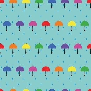Umbrella Rain Drop Seamless Pattern