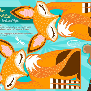 Cut N Sew Orange Fox Pillow