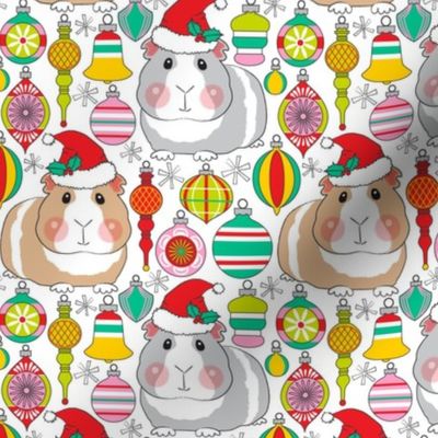 large guinea pigs and christmas ornaments