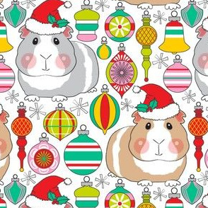 large guinea pigs and christmas ornaments