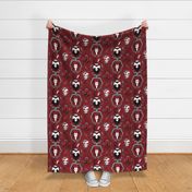 Gothic Damask - Deep Red - Large scale by Cecca Designs