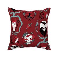 Gothic Damask - Deep Red - Large scale by Cecca Designs