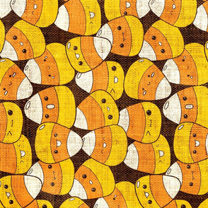 Kawaii Candy Corn textured rotated - large scale