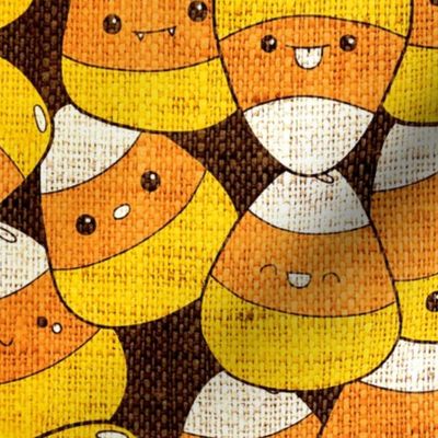 Kawaii Candy Corn textured - large scale