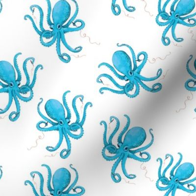 Octopus Pen Thief - Blue - Small Scale on White