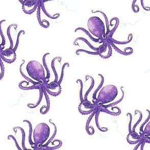 Octopus Pen Thief - Purple - Small Scale on White