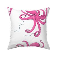 Octopus Pen Thief - Pink - Larger Scale on White