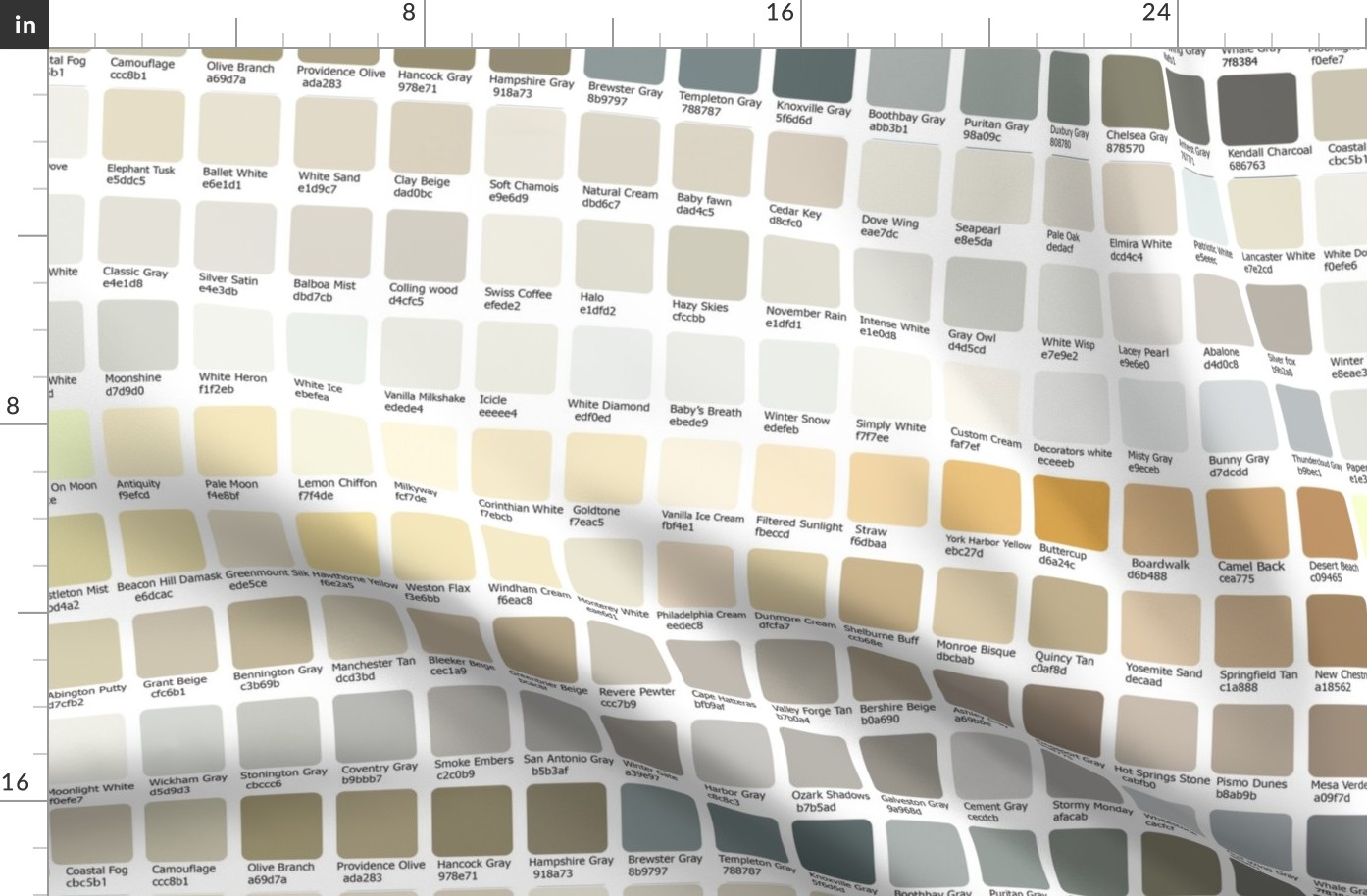 Fabric Color Map for Neutral Tones Fat Quarter