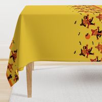 Retro Halloween Scarecrow Border Print -Yellow