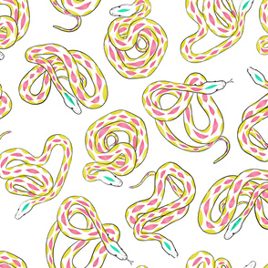 Snakes - Pink and Yellow - Jumbo
