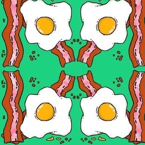 Bacon and Eggs on Green