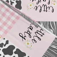 Black Cow/Love you till the cows come home//Farm//Pink - Wholecloth Cheater Quilt - Rotated