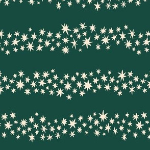 Festive messy christmas stars on deep green