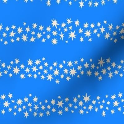 Wintery messy christmas stars on blue