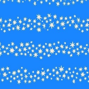 Wintery messy christmas stars on blue