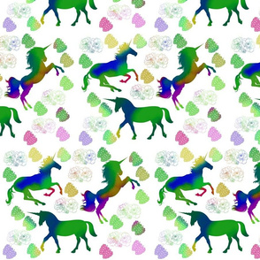 Unicorns in Mulberry Land #6 - white, medium 