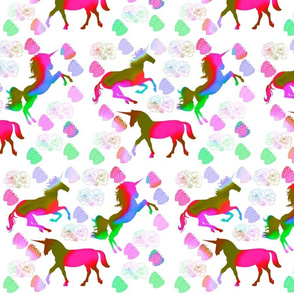 Unicorns in Mulberry Land #7 - white, medium 