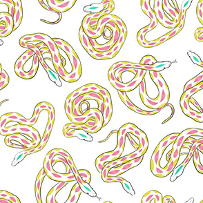 Pink and Yellow Snakes - Medium Scale