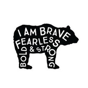 6" square: brave bear