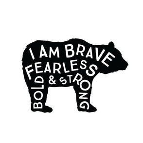 9" square: brave bear