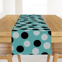 1033C-L Black, Grey & Teal Polka Dots