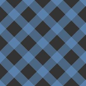 Diagonal Plaid Black & Blue