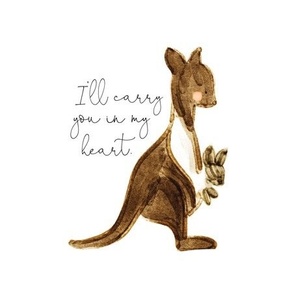 9" square: i'll carry you in my heart kangaroo