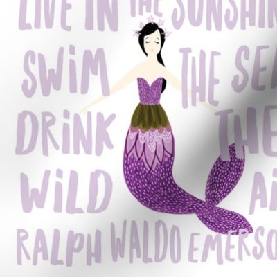 9" square: sparkle mermaids purple