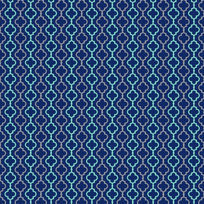 Small Trellis Mint Gray Navy