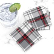 White Gray Red Plaid