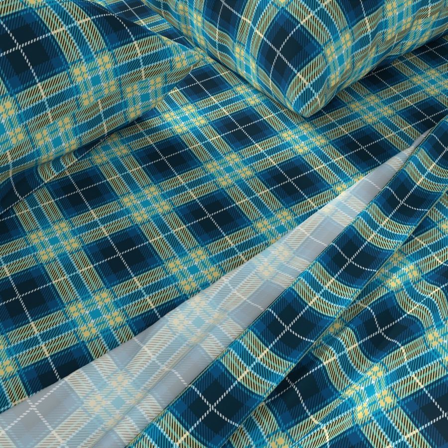 Large Blue Yellow Plaid