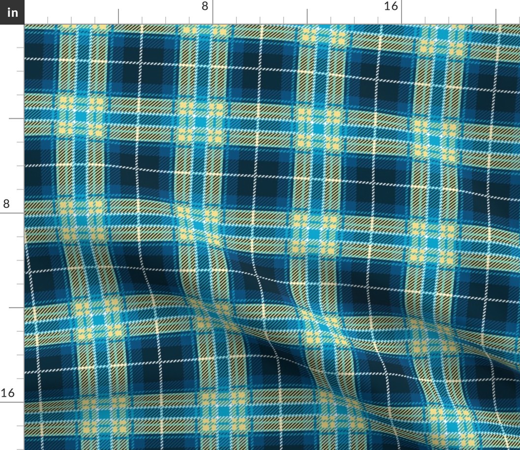 Large Blue Yellow Plaid