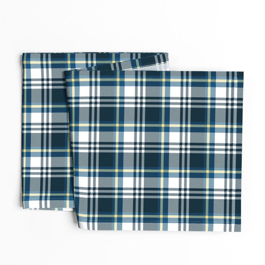 White Blue Yellow Plaid