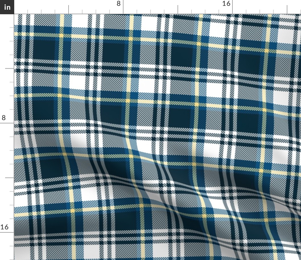 White Blue Yellow Plaid