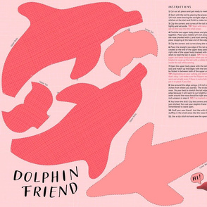 Dolphin Friend - Pink Grid