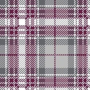 Gray Maroon Plaid