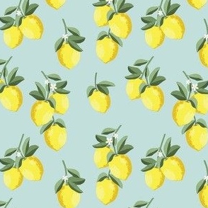Fresh Lemons on blue - Small Scale