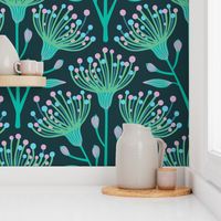 Australian Eucalyptus in Aqua Blue Turquoise Green Pink-LARGE Scale - UnBlink Studio by Jackie Tahara